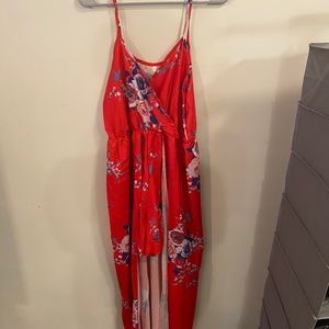 Red floral  Romper